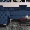 Tidafors Classic LHS Sofa in Velvet Blue Colour by Dreamzz Furniture