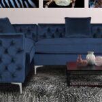 Tidafors Classic LHS Sofa in Velvet Blue Colour by Dreamzz Furniture