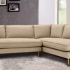 Modular LHS 3 Seater Sofa with Lounger in Beige Colour by Dreamzz Furniture