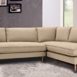 Modular LHS 3 Seater Sofa with Lounger in Beige Colour by Dreamzz Furniture