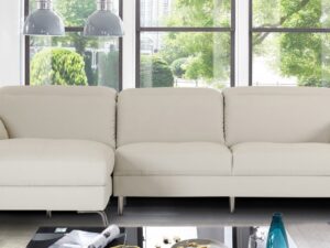Honora RHS Sofa with Lounger in Beige Colour by Dreamzz Furniture