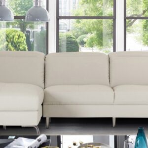 Honora RHS Sofa with Lounger in Beige Colour by Dreamzz Furniture