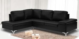 Beatrix RHS Sofa in Black Colour by Dreamzz Furniture