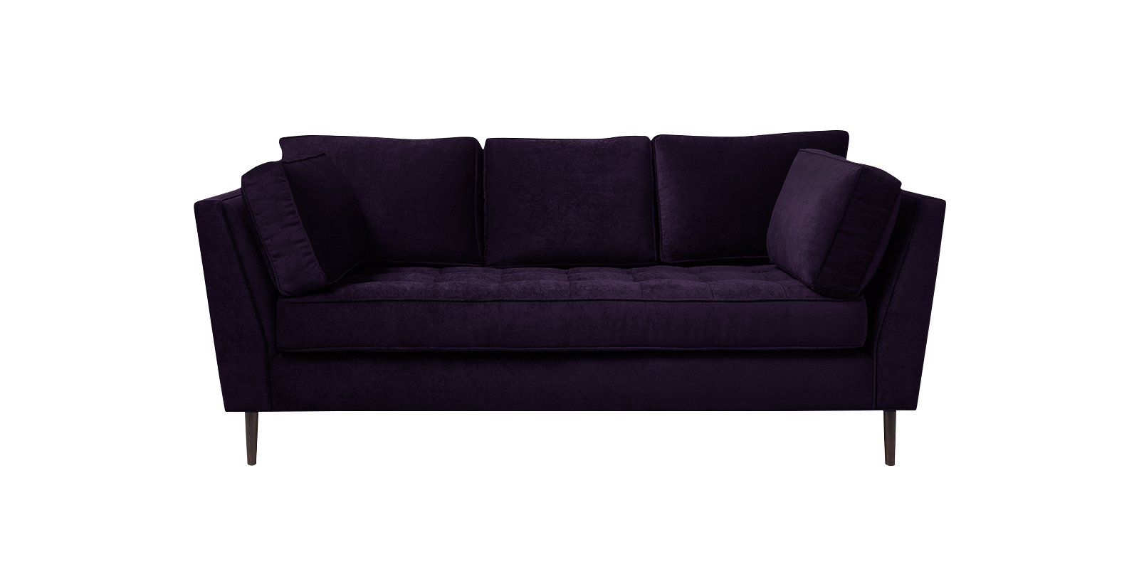 Tassel Three Seater Sofa in Dark Purple Colour