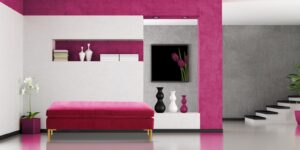 Two Seater Settee In Fuschia Colour