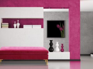 Two Seater Settee In Fuschia Colour