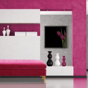 Two Seater Settee In Fuschia Colour