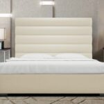 Elegant King Size Upholstered Bed in Beige Colour by Dreamzz Furniture