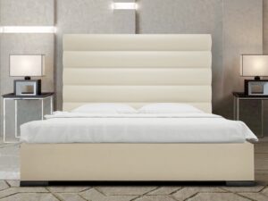 Elegant King Size Upholstered Bed in Beige Colour by Dreamzz Furniture