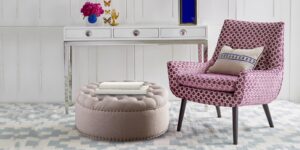Stylish Tufted Round Pouffe in Beige Colour by Dreamzz Furniture