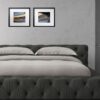Exquisite King Size Upholstered Bed in Dark Grey Colour by Dreamzz Furniture