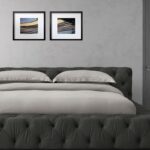 Exquisite King Size Upholstered Bed in Dark Grey Colour by Dreamzz Furniture