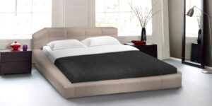 Victorian King Size Upholstered Bed In Brownish Grey Colour