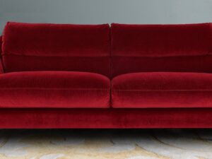 Rozelle Three Seater Sofa In Maroon Velvet