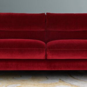 Rozelle Three Seater Sofa In Maroon Velvet