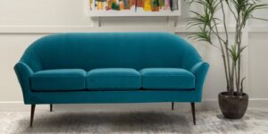 Blaine Poseidon 3 Seater Sofa In Blue Colour