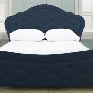 Magnum Queen Size Upholstered Bed in Blue Colour by Dreamzz Furniture
