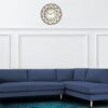Modular LHS 3 Seater Sofa with Lounger in Blue Colour