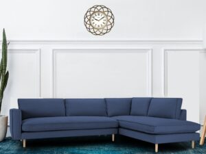 Modular LHS 3 Seater Sofa with Lounger in Blue Colour