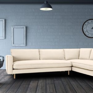 Modular LHS 3 Seater Sofa with Lounger in Light Beige Colour