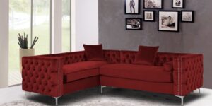 Tidafors Classic LHS Sofa in Velvet Red colour