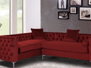 Tidafors Classic LHS Sofa in Velvet Red colour