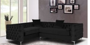 Tidafors Classic LHS Sofa in Velvet Black colour