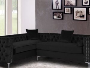 Tidafors Classic LHS Sofa in Velvet Black colour