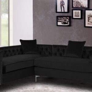Tidafors Classic LHS Sofa in Velvet Black colour