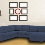 Kappa Sleek LHS Sofa with Lounger in Blue Colour