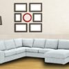 Kappa Sleek LHS Sofa with Lounger in Light Grey Colour