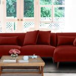 Distinguished LHS Two Seater Sofa withLounger in Red Colour