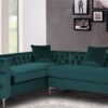 Tidafors Classic LHS Sofa in Velvet Green colour
