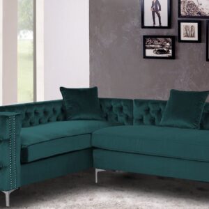 Tidafors Classic LHS Sofa in Velvet Green colour