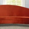 Charismatic Three Seater Sofa In Orange Velvet