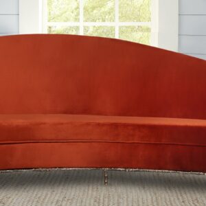 Charismatic Three Seater Sofa In Orange Velvet