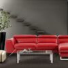 Ultra Modern LHS 2 Seater Sofa with Lounger in Red Colour by Dreamzz Furniture