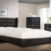 Chic King Size Upholstered Bed in Black Colour by Dreamzz Furniture