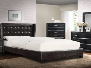 Chic King Size Upholstered Bed in Black Colour by Dreamzz Furniture