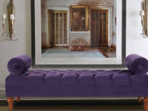 Exotic Tufted Settee in Purple Colour