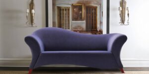Serendeous Three Seater Sofa In Blue Colour
