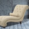Comfortable Tufted Lounge Chaise In Beige Colour