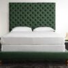 Progressive King Size Upholstered Bed in Classic Green Colour by Dreamzz Furniture