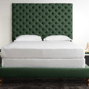 Progressive Queen Size Upholstered Bed in Classic Green Colour by Dreamzz Furniture