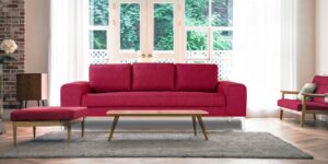 Stunning Three Seater Sofa In Pink Colour