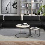 Gwendolyn Luxurious C Shape Sofa in Black Lethearette