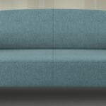 Deep Padded Three Seater Sofa In Icy Blue Colour