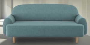 Deep Padded Three Seater Sofa In Icy Blue Colour