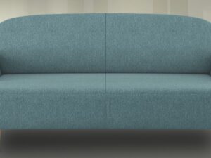 Deep Padded Three Seater Sofa In Icy Blue Colour