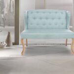 Flawless Two Seater Sofa In Powder Blue Colour